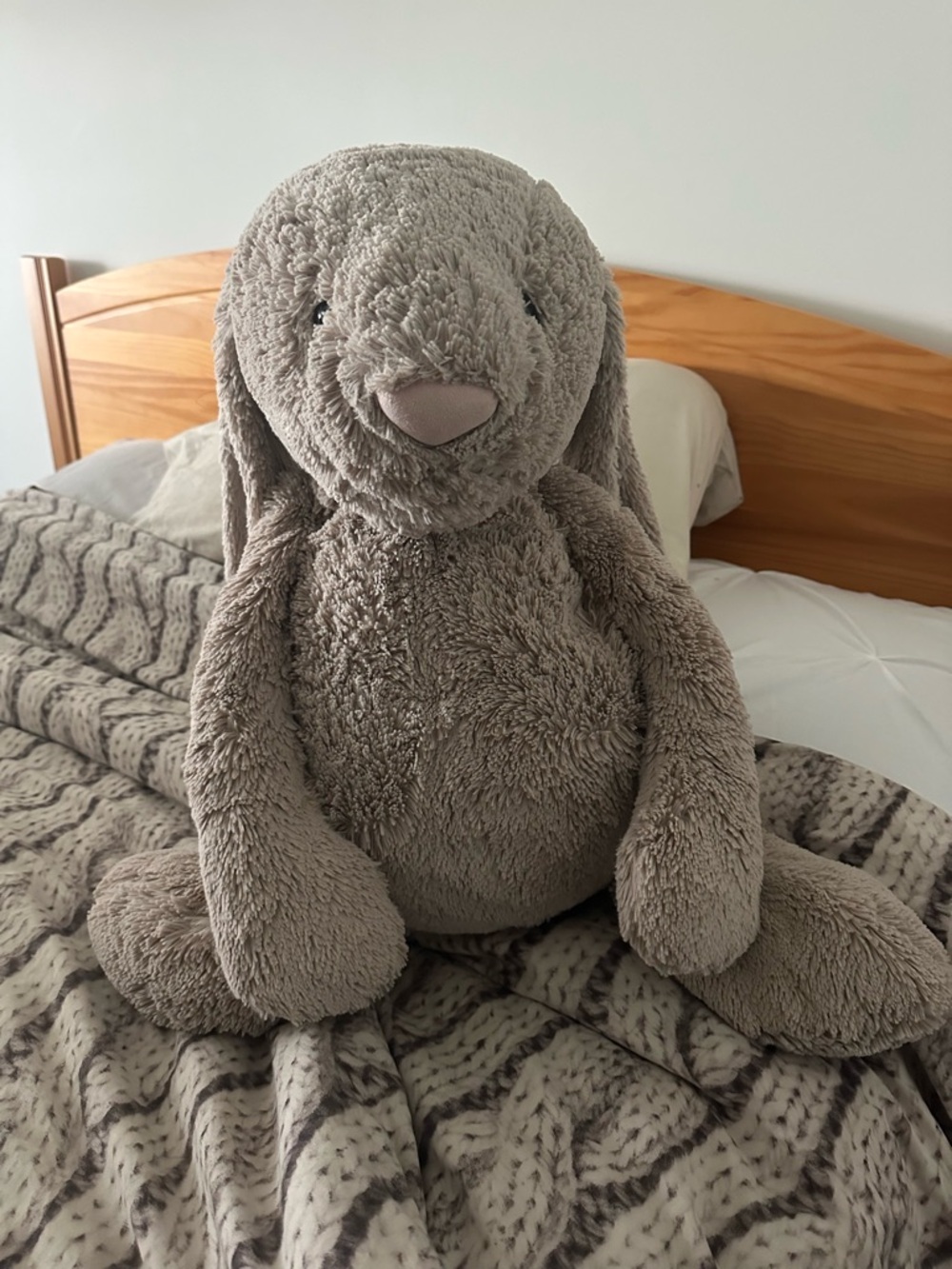 GUC Really HUGE RARE RETIRED Jellycat Beige Plush Bunny Stuffed Animal 28”